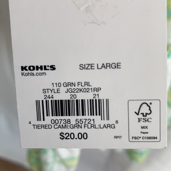 3/$15 SO top floral print tiered cami boho casual summer sleeveless L juniors - Picture 10 of 17